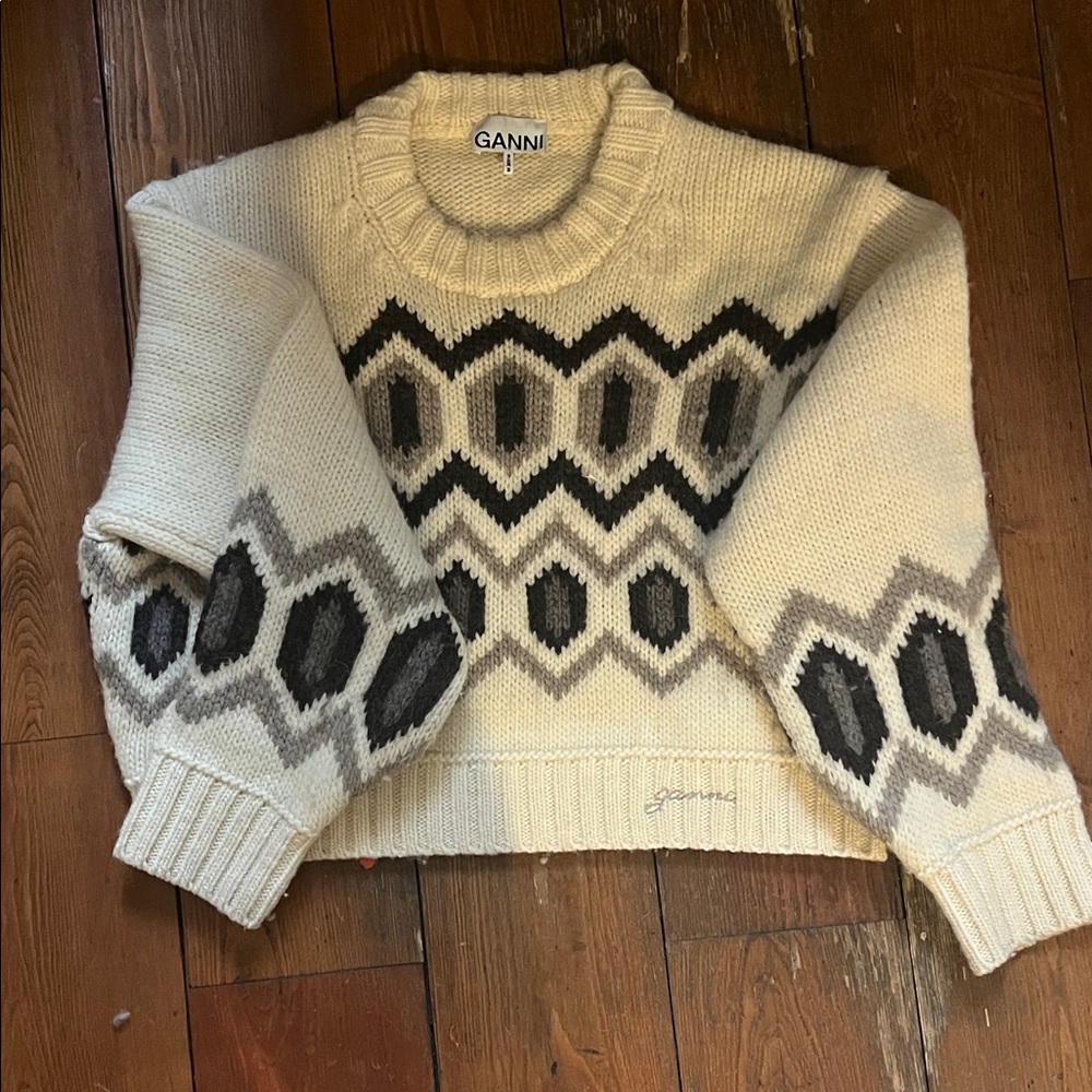 Ganni cropped Apres sweater